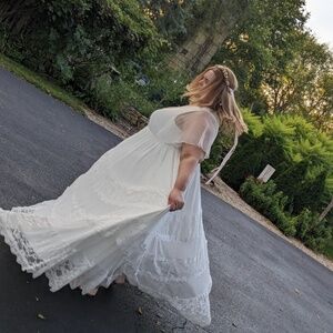 Torrid Ivory Lace A-line Boho Wedding Dress